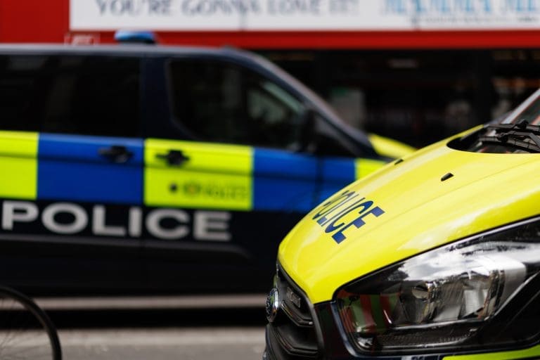 Police cars in London