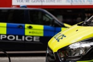Police cars in London