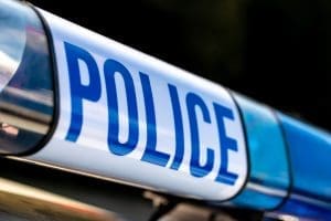 Police sign close-up