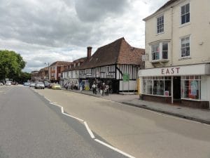 Tenterden High Street, looking south past historic shopfronts