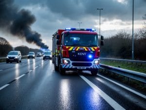 Car fire reported on A249, Kent Fire and Rescue Service confirms